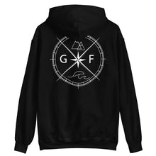 Load image into Gallery viewer, GF Compass- white text Hoodie