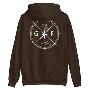 GF Compass- white text Hoodie