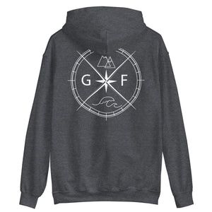 GF Compass- white text Hoodie