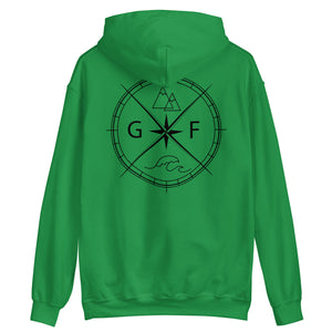 GF Compass- black text Hoodie