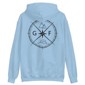 GF Compass- black text Hoodie