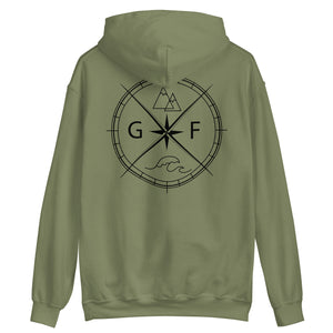 GF Compass- black text Hoodie