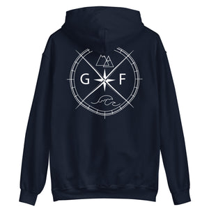 GF Compass- white text Hoodie