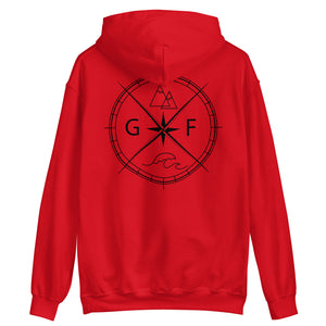 GF Compass- black text Hoodie