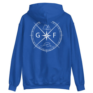 GF Compass- white text Hoodie