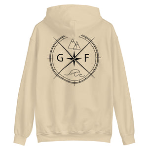 GF Compass- black text Hoodie