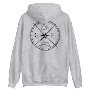 GF Compass- black text Hoodie