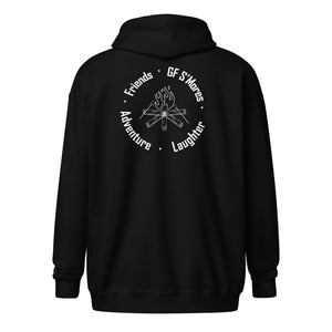 GF S'Mores- white text zip hoodie