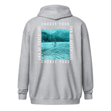 Load image into Gallery viewer, Choose Your Own GF Adventure- white text zip hoodie