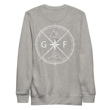 Load image into Gallery viewer, GF Compass- white text Sweatshirt