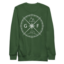 Load image into Gallery viewer, GF Compass- white text Sweatshirt